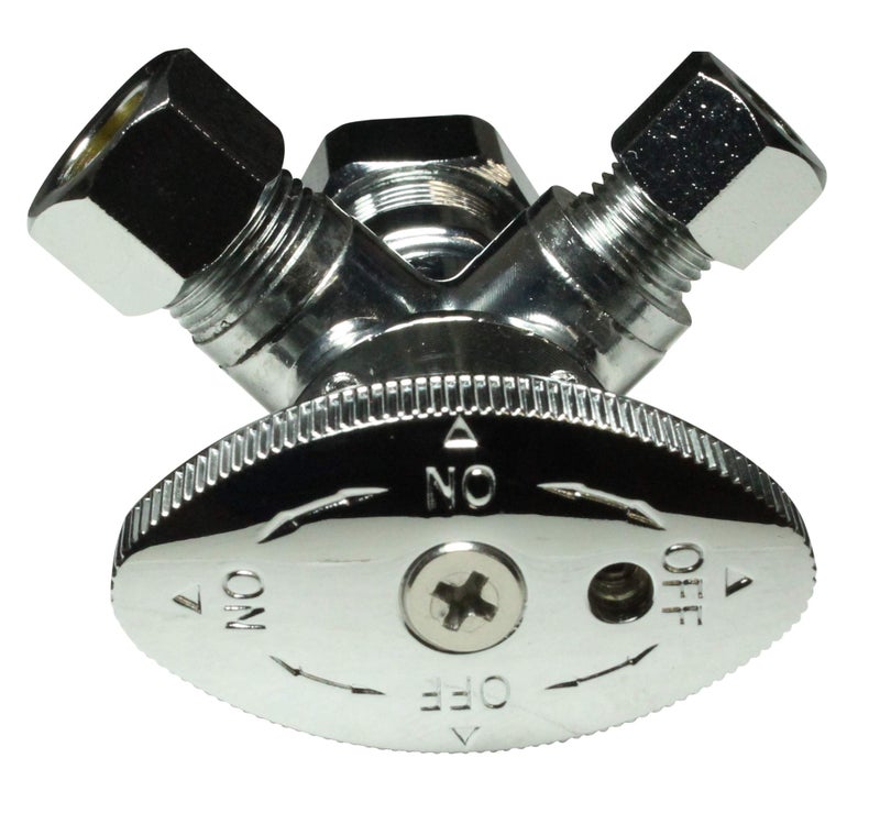 Miiflex Dual Compression Outlet Angle Stop Valve, Plumbing Fitting, Quarter Turn, Single Handle Multi-Select Positions, Water Valve Shut Off 1/2 inch x (3/8 inch x 1/4 inch) - Image 5